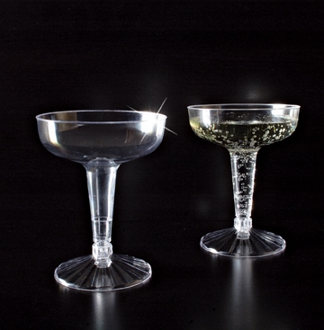 Emi-Yoshi oz Disposable Plastic Old Fashioned Champagne Glasses